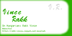 vince rakk business card